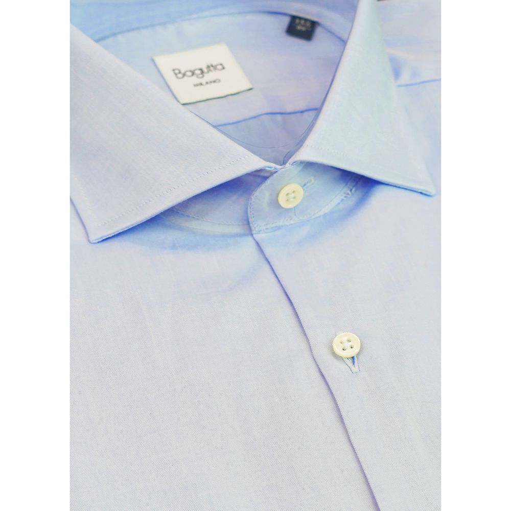 Bagutta light blue cotton shirt for men